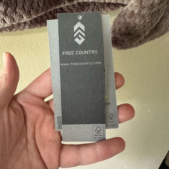 Free Country Brown Driftwood Fleece Medium Textured Zip Up Jacket w/ Collar - Picture 2 of 10